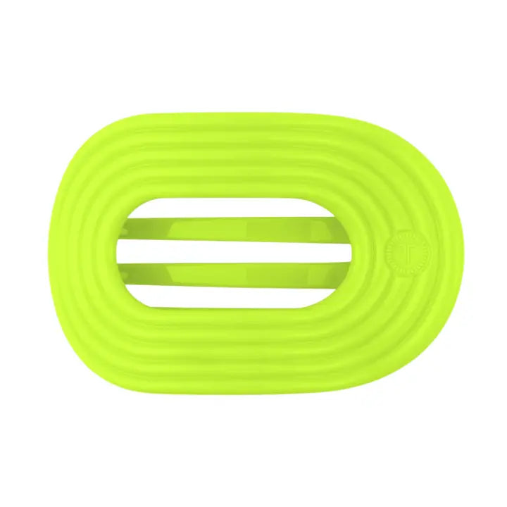 Medium Teleties Flat Oval Clip - Lain Snow Palm Glow