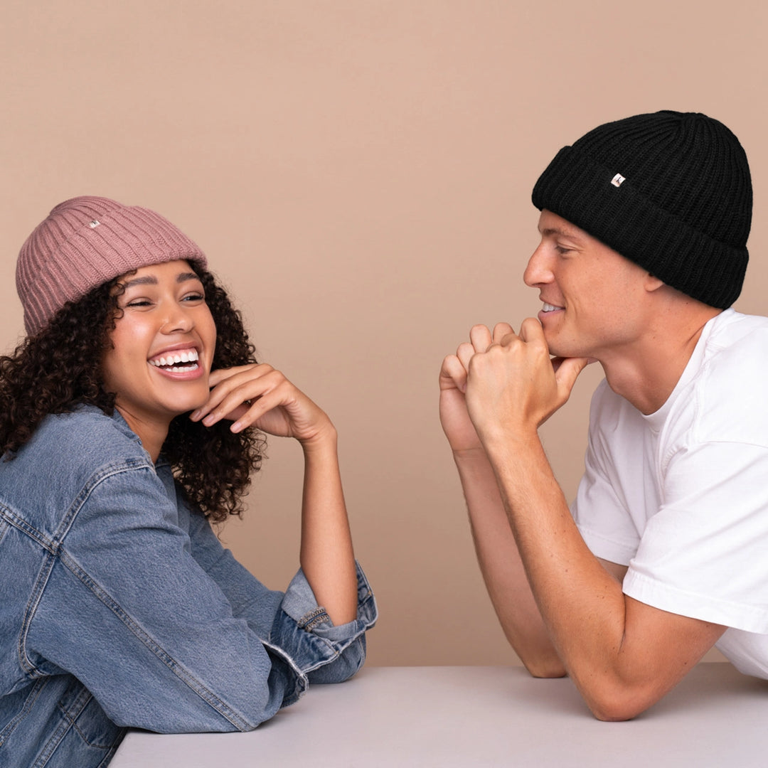 Glazey Satin-Lined Beanie - Black