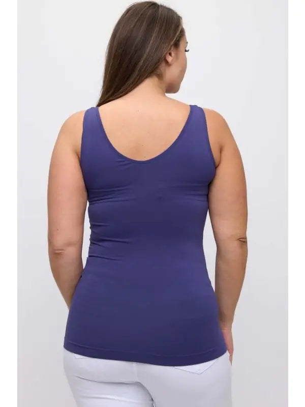 Reversible Basic Seamless Tank - Midnight Blue by Yelete