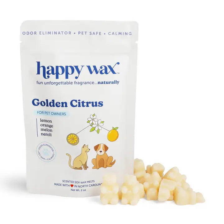 Happy Wax Soy Melts 2 Oz Bag - Golden Citrus Pet Odor Eliminator