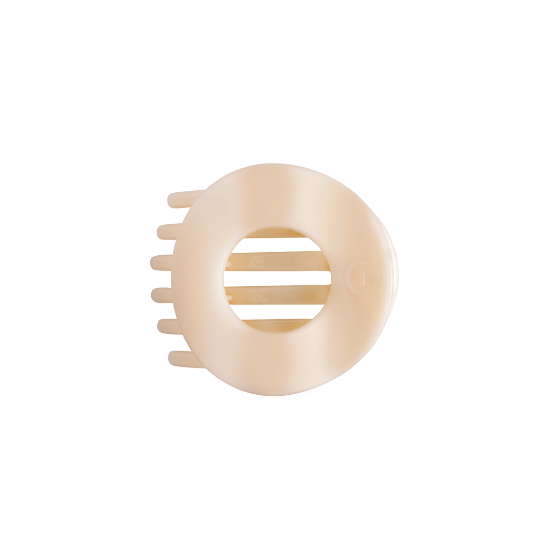 Medium Teleties Flat Open Circle Clip - Almond Beige (Ships Next Week)