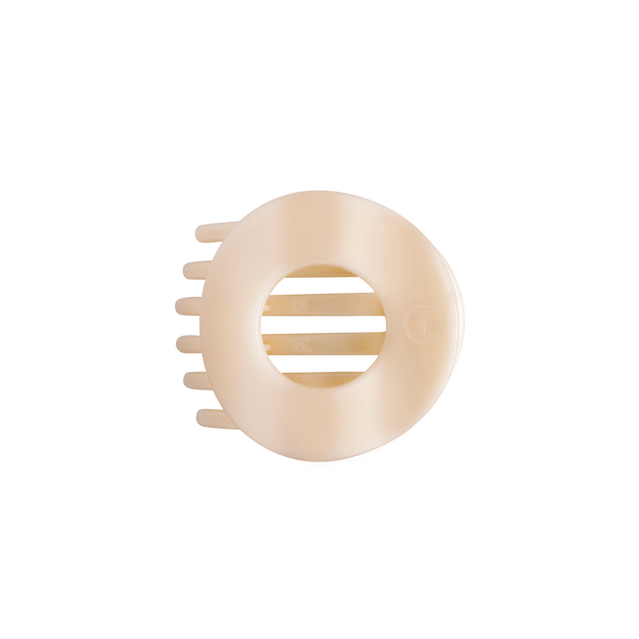 Medium Teleties Flat Open Circle Clip - Almond Beige (Ships Next Week)