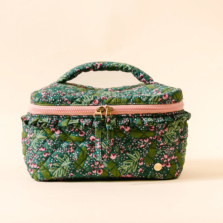 Glam & Go Quilted Cosmetic Bag - Jolly Sprig by the Darling Effect