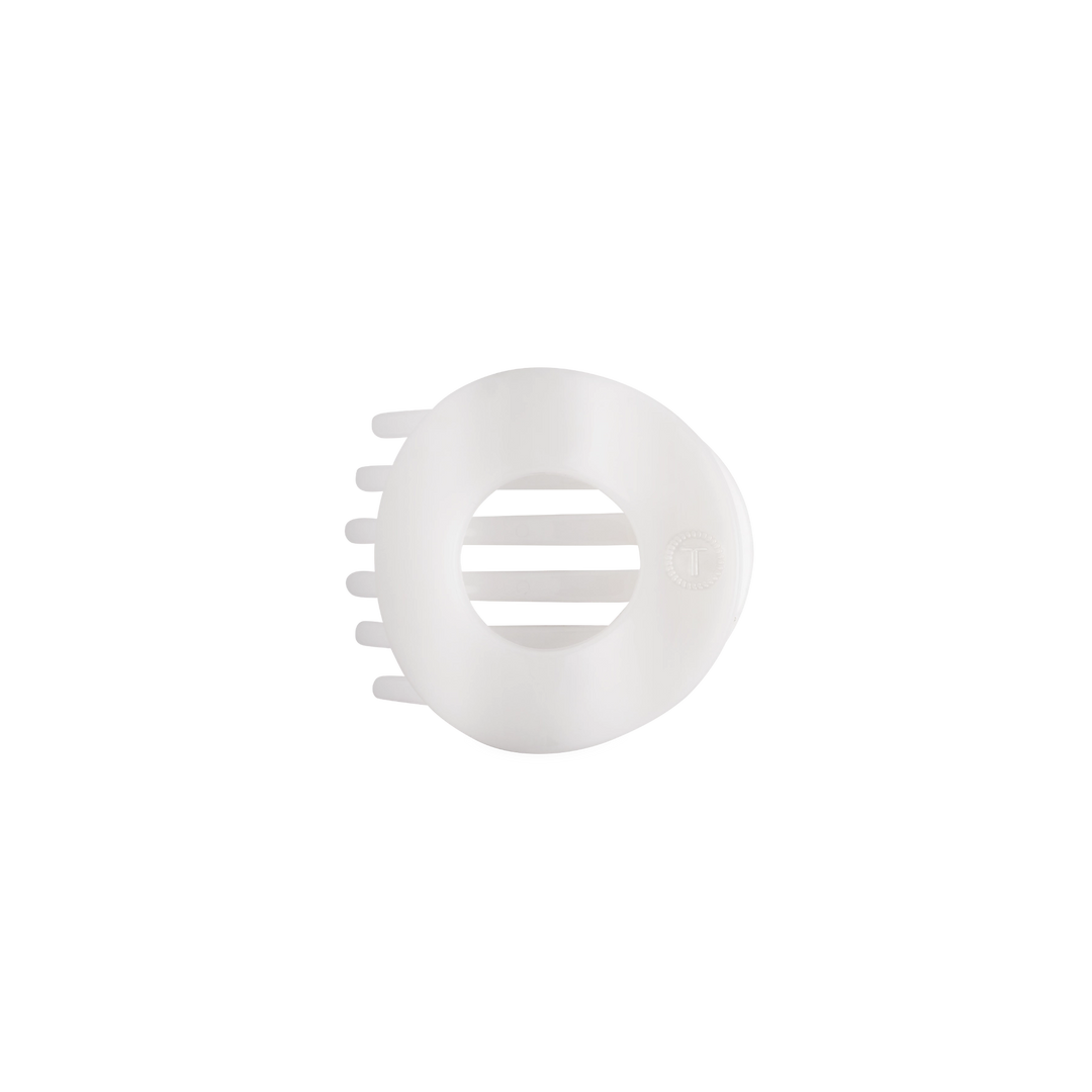 Small Teleties Flat Open Circle Clip - Coconut White (Ships Next Week)