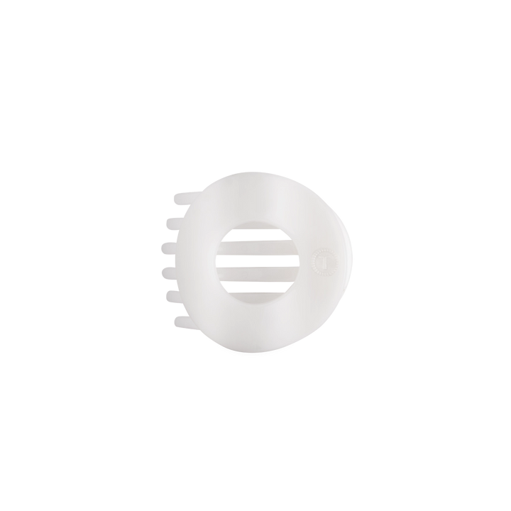 Small Teleties Flat Open Circle Clip - Coconut White (Ships Next Week)