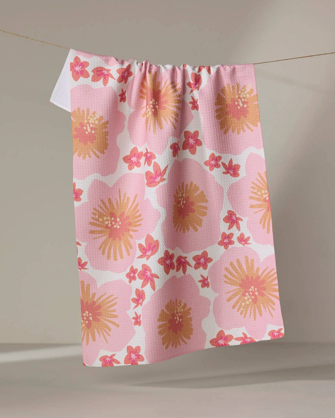 Hibiscus Sunset Tea Towel by Geometry
