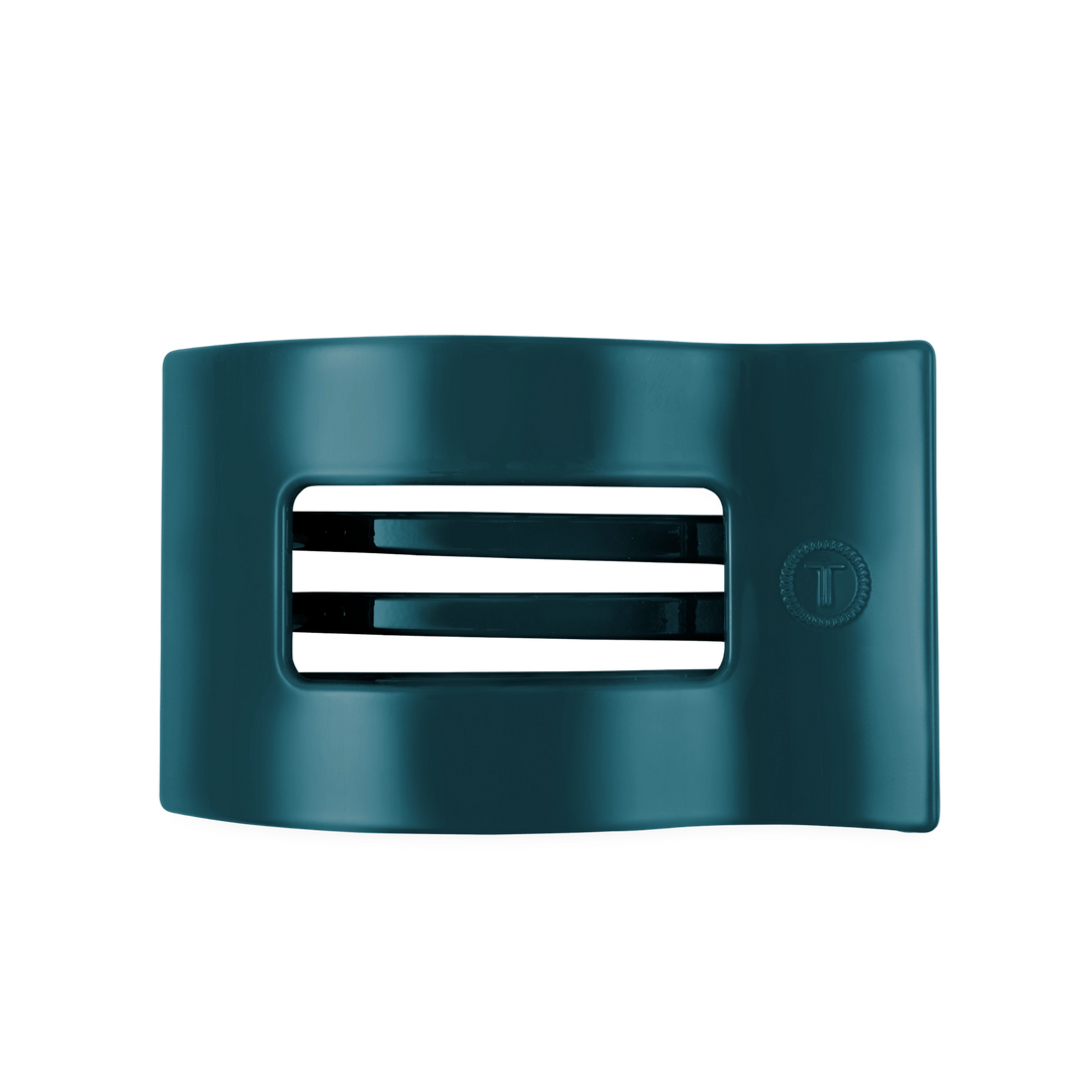 Large Teleties Flat Rectangle Clip - Teal With It