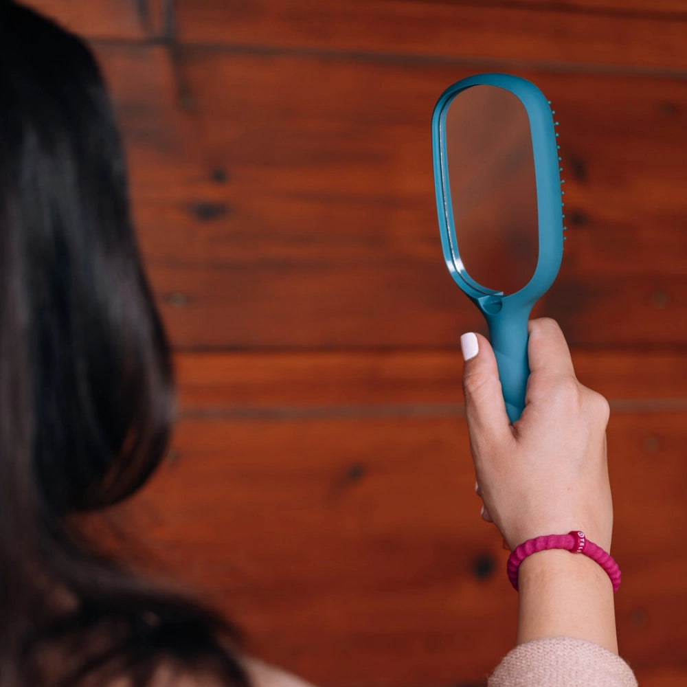Teal With It Detangler Hair Brush for Thick Hair by Teleties