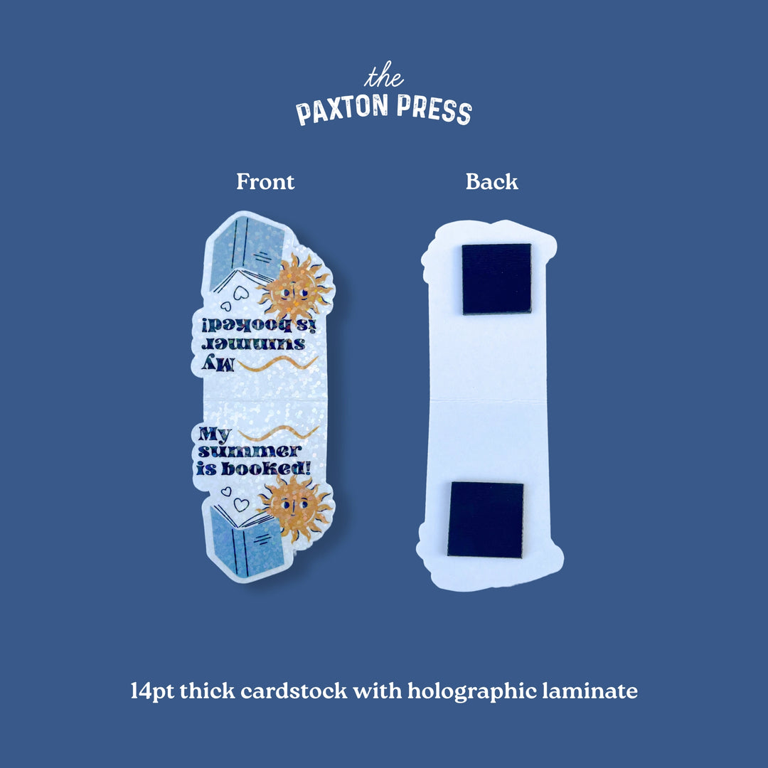 'My Summer Is Booked' Holographic Magnetic Bookmark