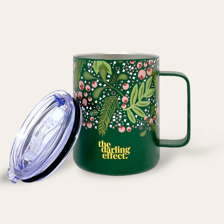 Jolly Sprig Green Insulated 14 oz Mug by the Darling Effect