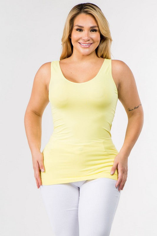 Reversible V or U Seamless Tank - Yellow by Yelete