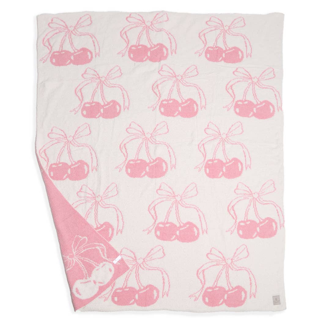 Cherry & Bows Cozy Soft Throw Blanket