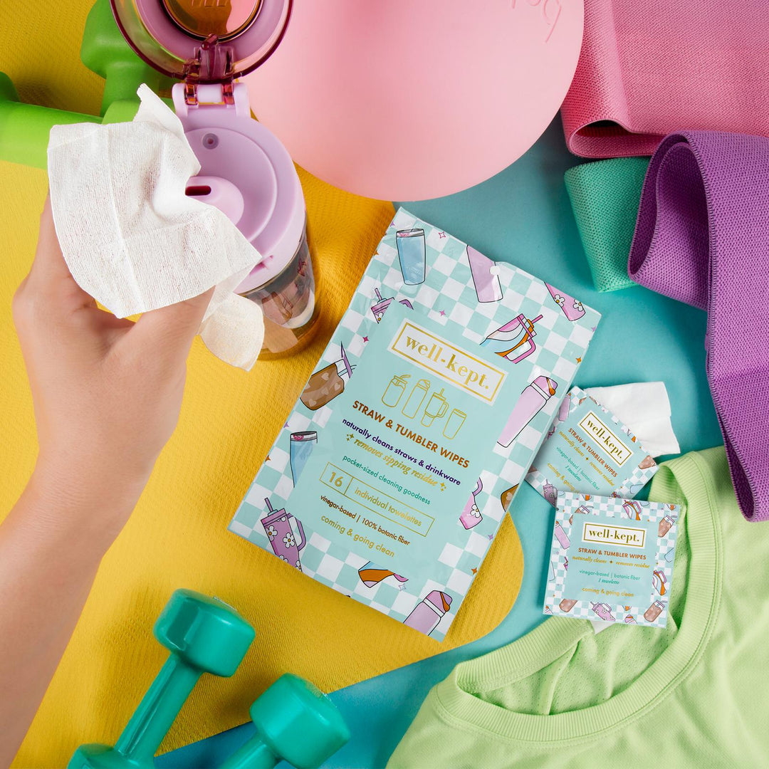 Straw + Tumbler Wipes - 16 Count by Well-Kept (Preorder: Ships in 2-3 Weeks)