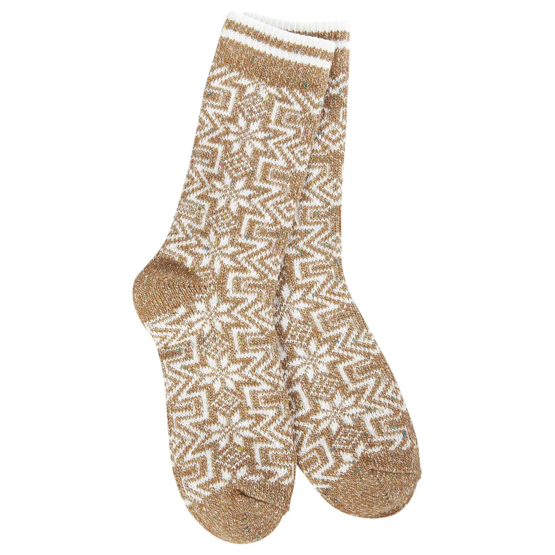 Geometric Gingerbread Cozy Christmas Crew Socks by World's Softest Socks