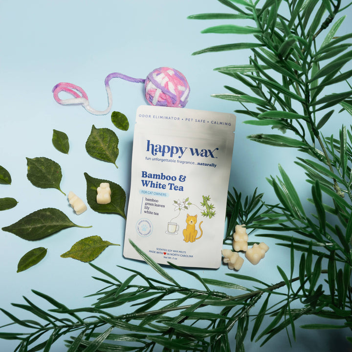 Happy Wax Soy Melts 2 Oz Bag - Bamboo & White Tea Pet Odor Eliminator
