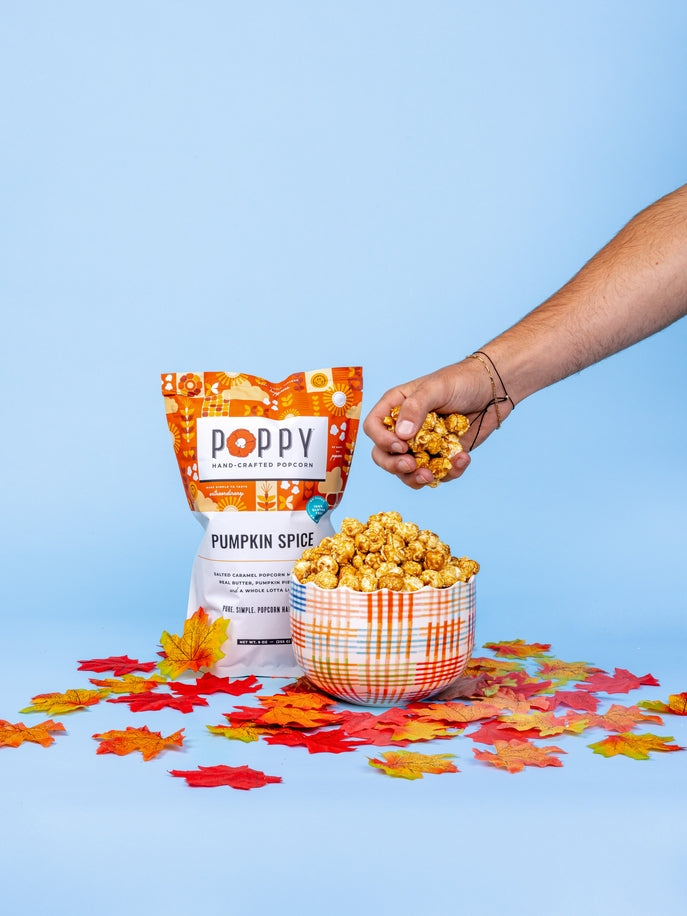 Pumpkin Spice Caramel Popcorn Market Bag by Poppy