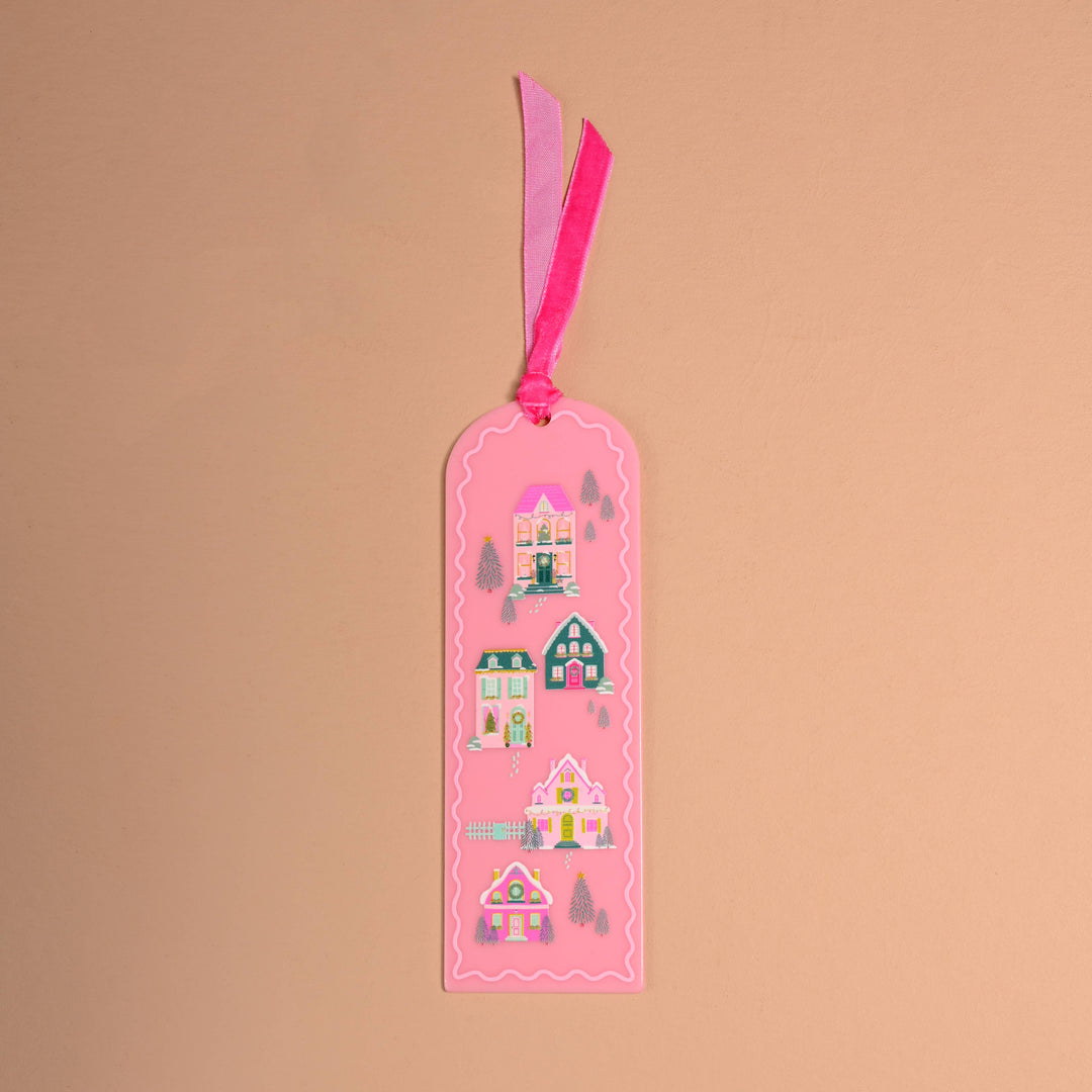 Acrylic Bookmark - Pink Pine Village by The Darling Effect