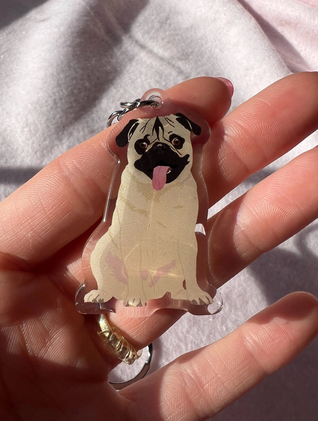 Fawn Pug Keychain
