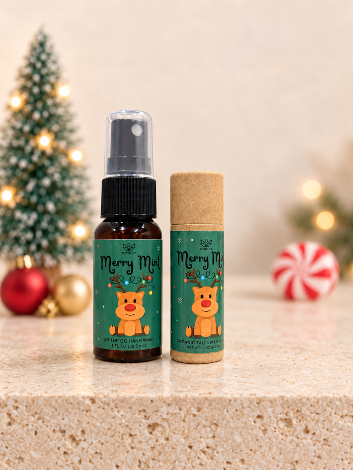 Holiday Lip Balm &amp; Hand Sanitizer Bundle by Be Well Co. (Ships in 2-3 Weeks)