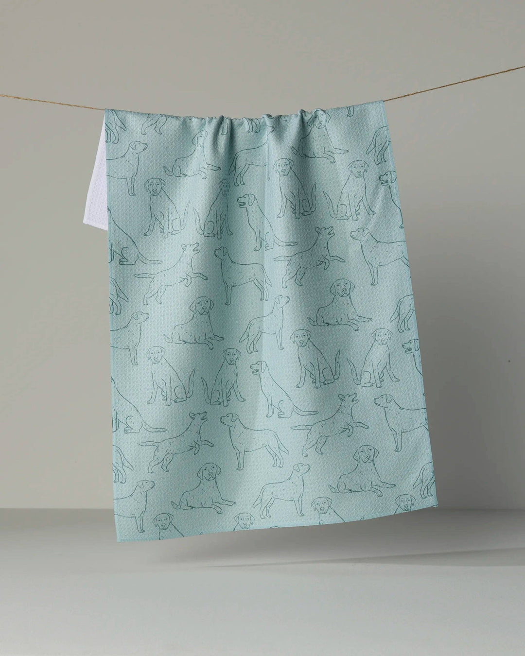 Lab Pups Tea Towel - Rain by Geometry
