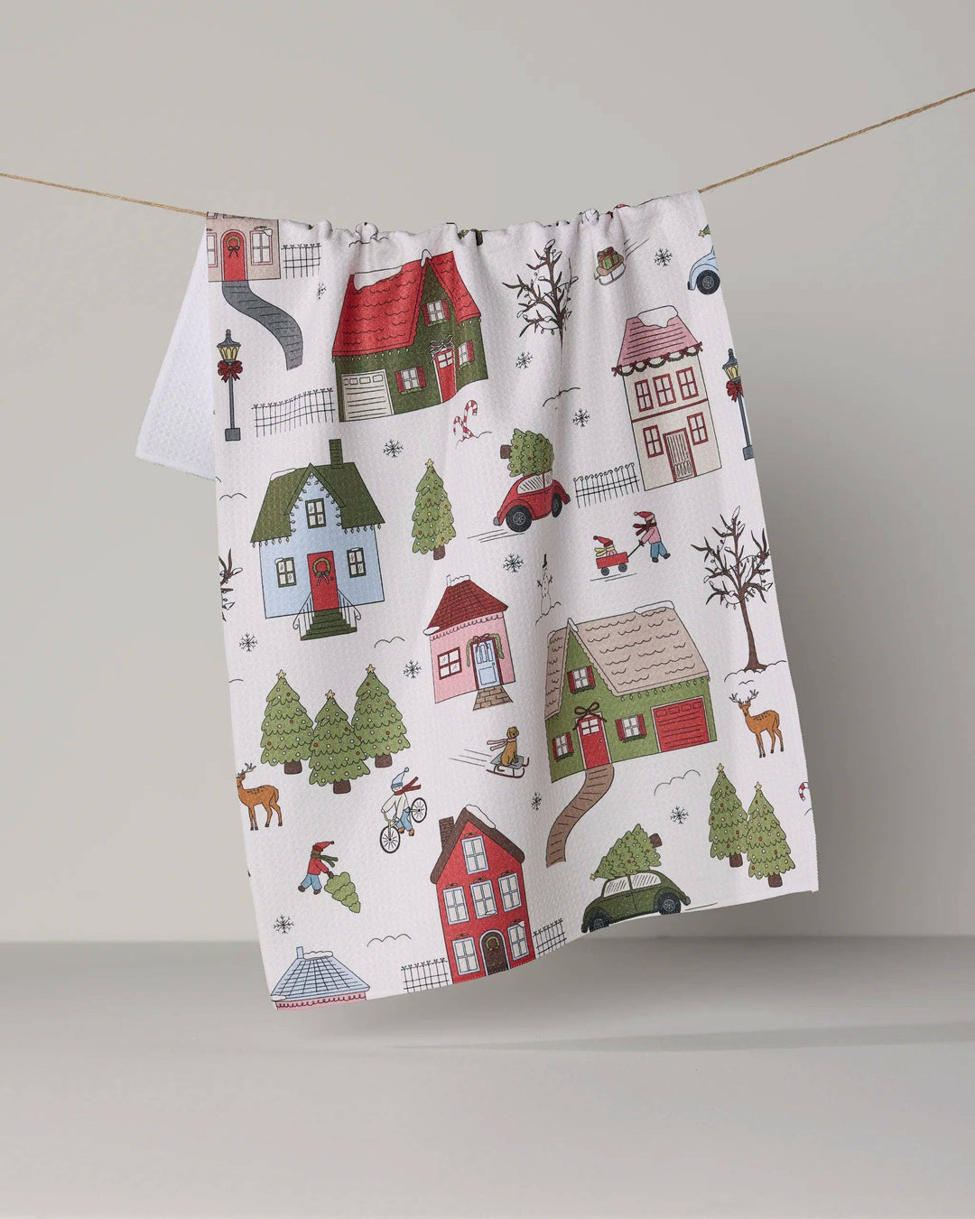 Winter Village Tea Towel by Geometry