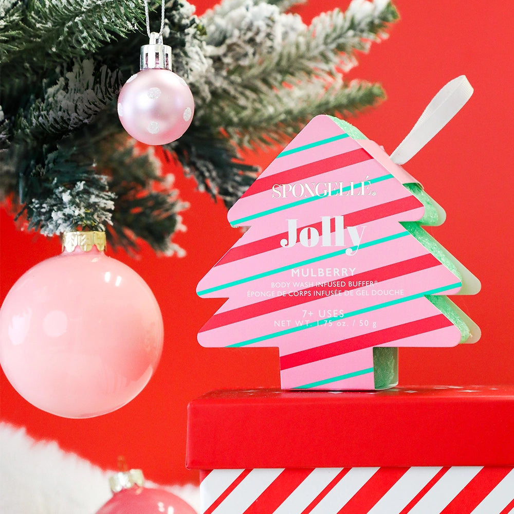 Christmas Tree Body Wash Buffer Ornament - Jolly Mulberry
