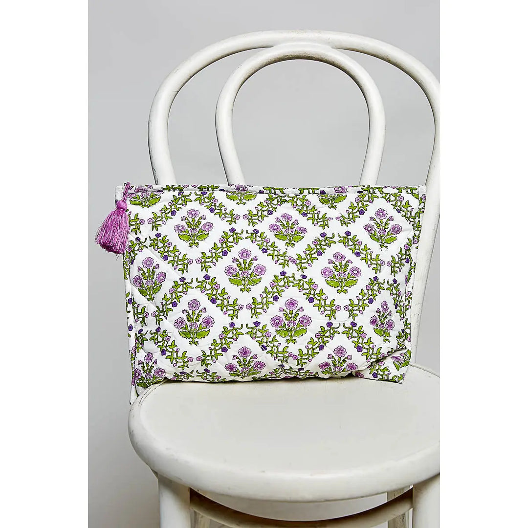 Diamond Quilted Tassel Pouch - Lilac by POL