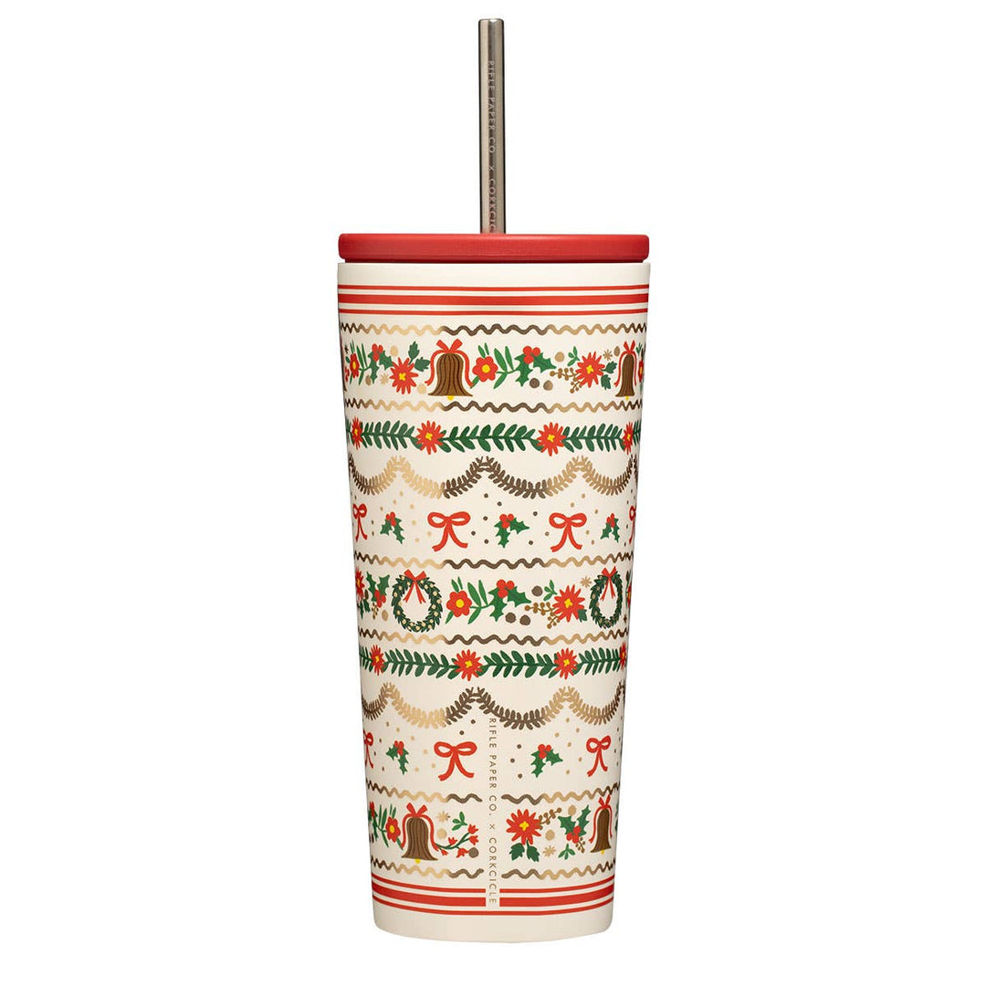 Holly Jolly 24 oz Cold Cup by Corkcicle x Rifle Paper Co