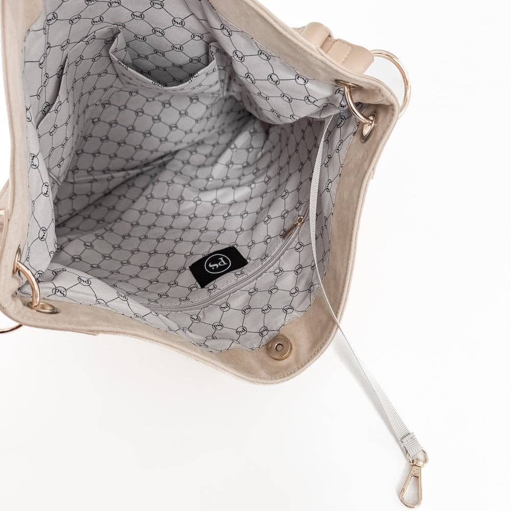 Rosalie Rivet Suede Hobo Bag - Chocolate by Pretty Simple