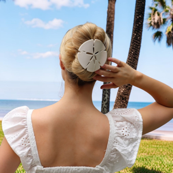 Sand Dollar Large Flat Shape Hair Clip by Teleties
