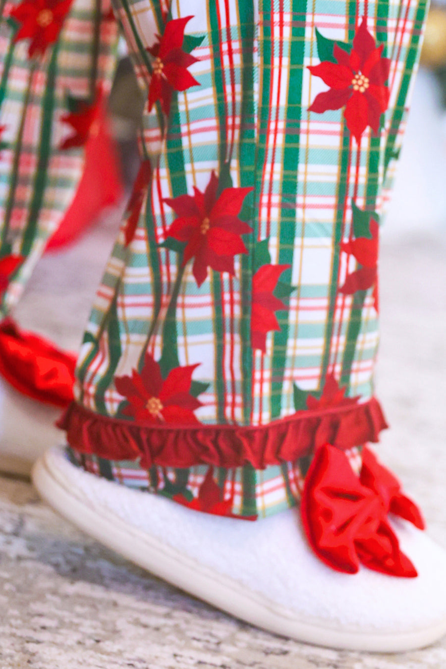 Plaid Poinsettia Ruffle Pajama Set by Jess Lea (PREORDER: Ships in October)