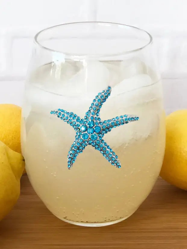 JUNE PREORDER: Blue Starfish Stemless by the Queens Jewels (Ships in 2-3 Weeks)