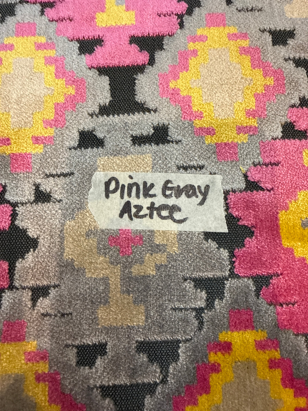 MJ TX PREPO SINGLE LADIES: Pink Gray Aztec Mini Top Zip by Makeup Junkie (Ships in 3-4 Weeks)