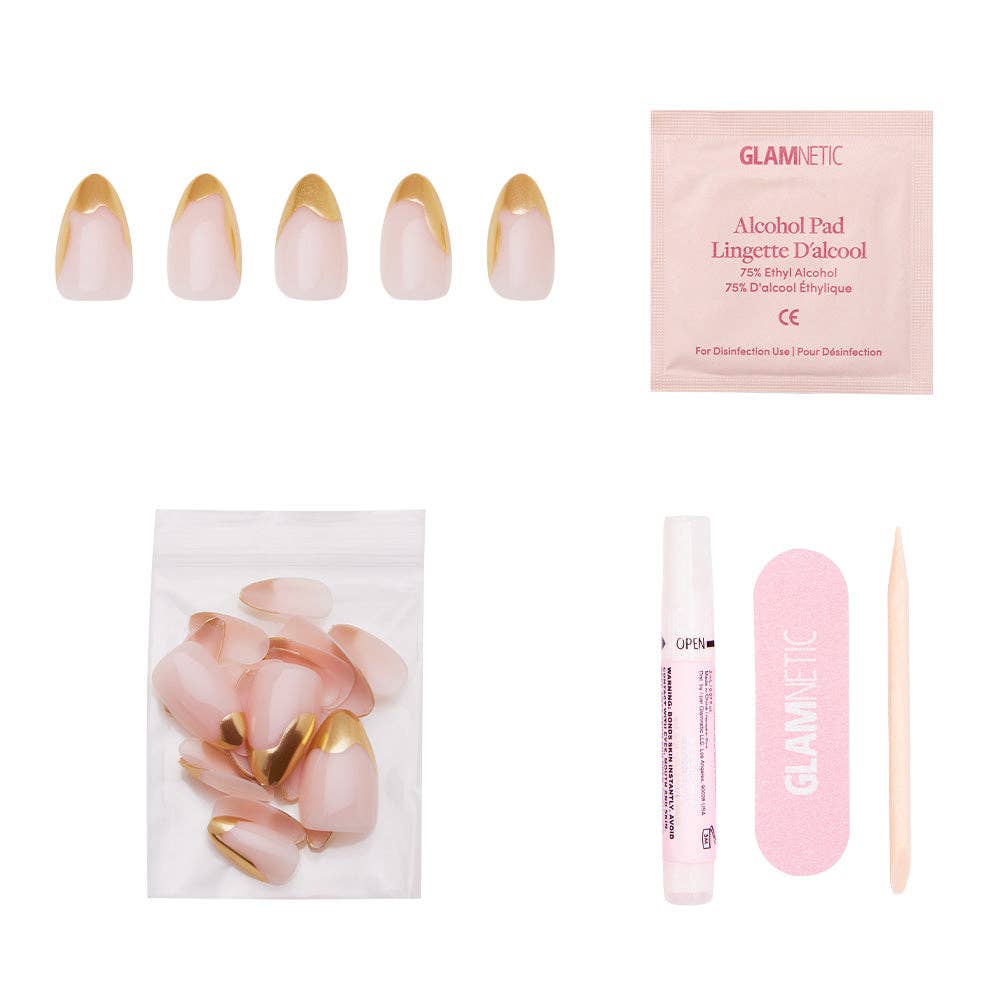 Golden Touch Short Almond Press-On Nails by Glamnetic
