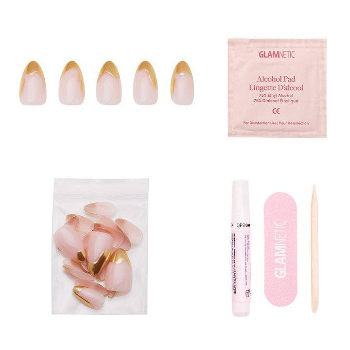 Golden Touch Short Almond Press-On Nails by Glamnetic