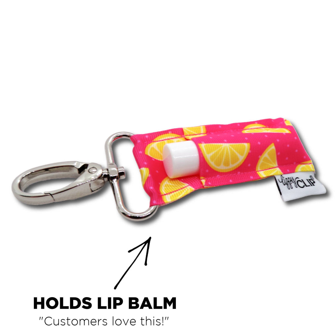 Lemons on Pink LippyClip® Lip Balm Holder for Chapstick (PREORDER: Ships in 2-3 Weeks)