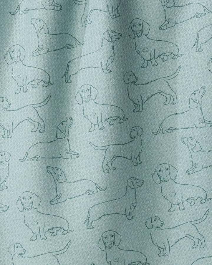Dachshund Pups Tea Towel - Rain by Geometry
