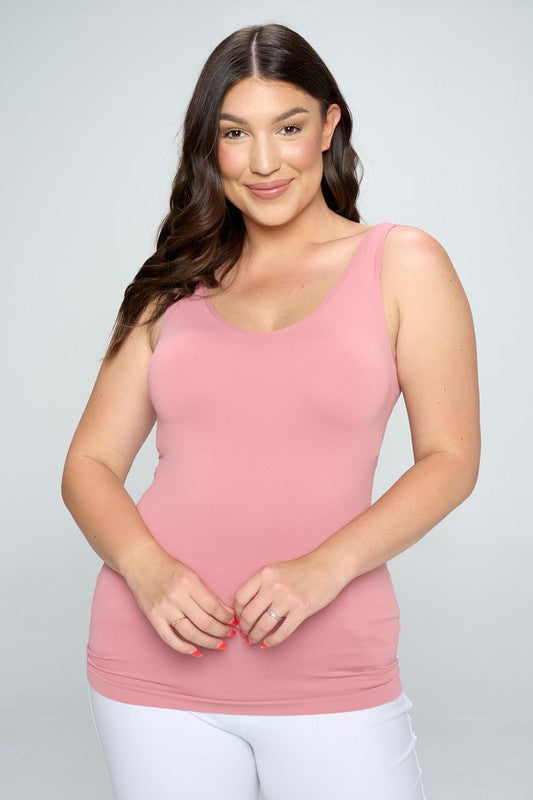 Reversible V or U Seamless Tank - Dusty Rose by Yelete