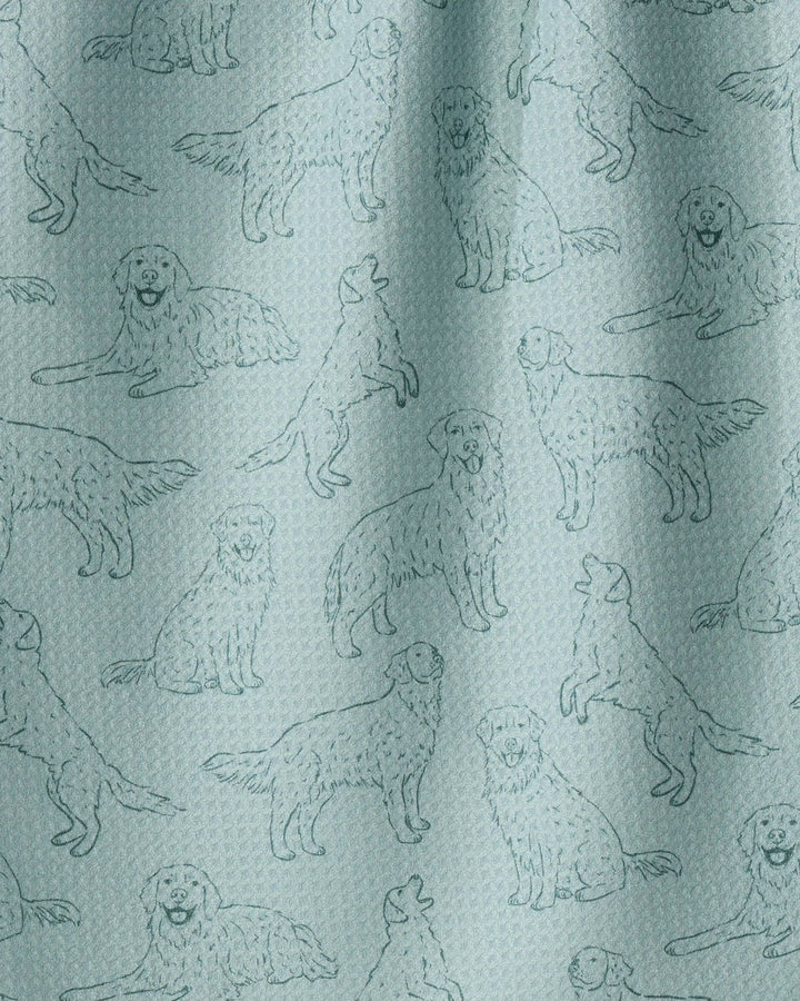 Golden Pups Tea Towel - Rain by Geometry