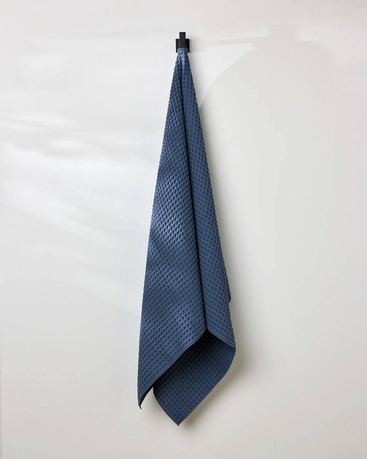 Midnight Blue Waffle Bath Towel by Geometry