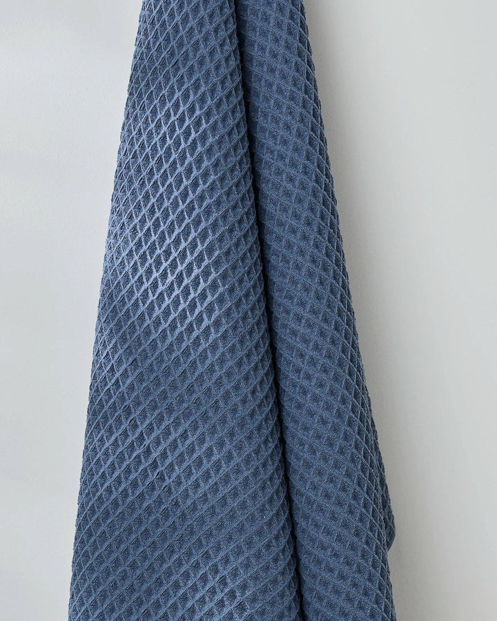Midnight Blue Waffle Bath Towel by Geometry