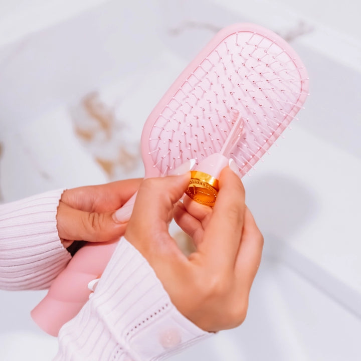 Bubblegum Pink Detangler Hair Brush for Medium Hair by Teleties (Ships Next Week)