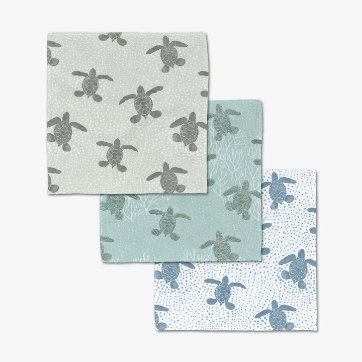 Sea Turtles Luxe Washcloth Set By Geometry