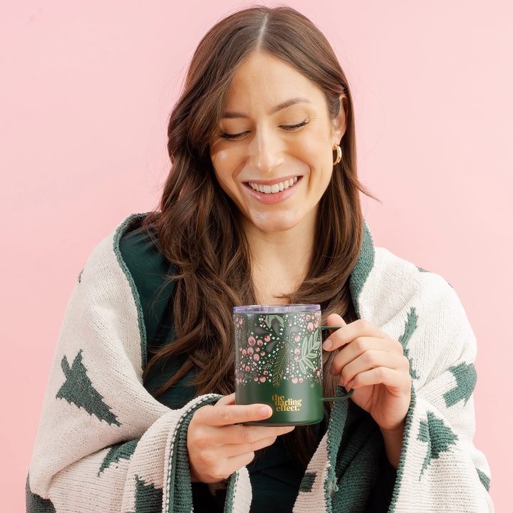 Jolly Sprig Green Insulated 14 oz Mug by the Darling Effect