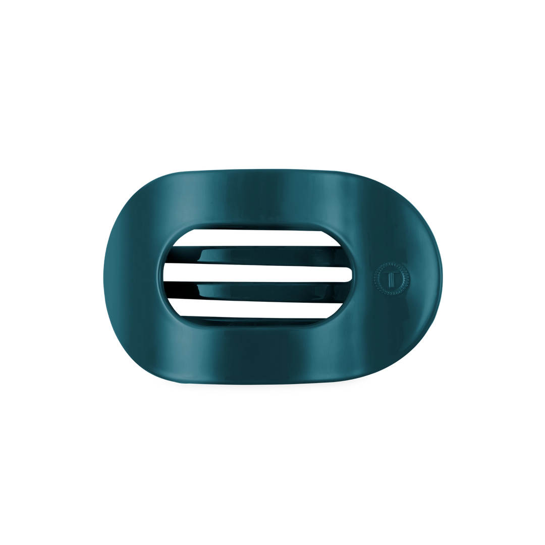 Medium Teleties Flat Oval Clip - Teal With It