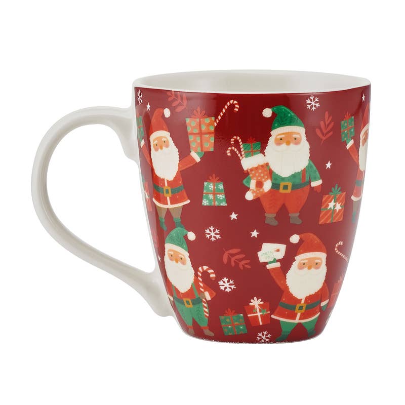 Red & Green Santas 18oz Mug