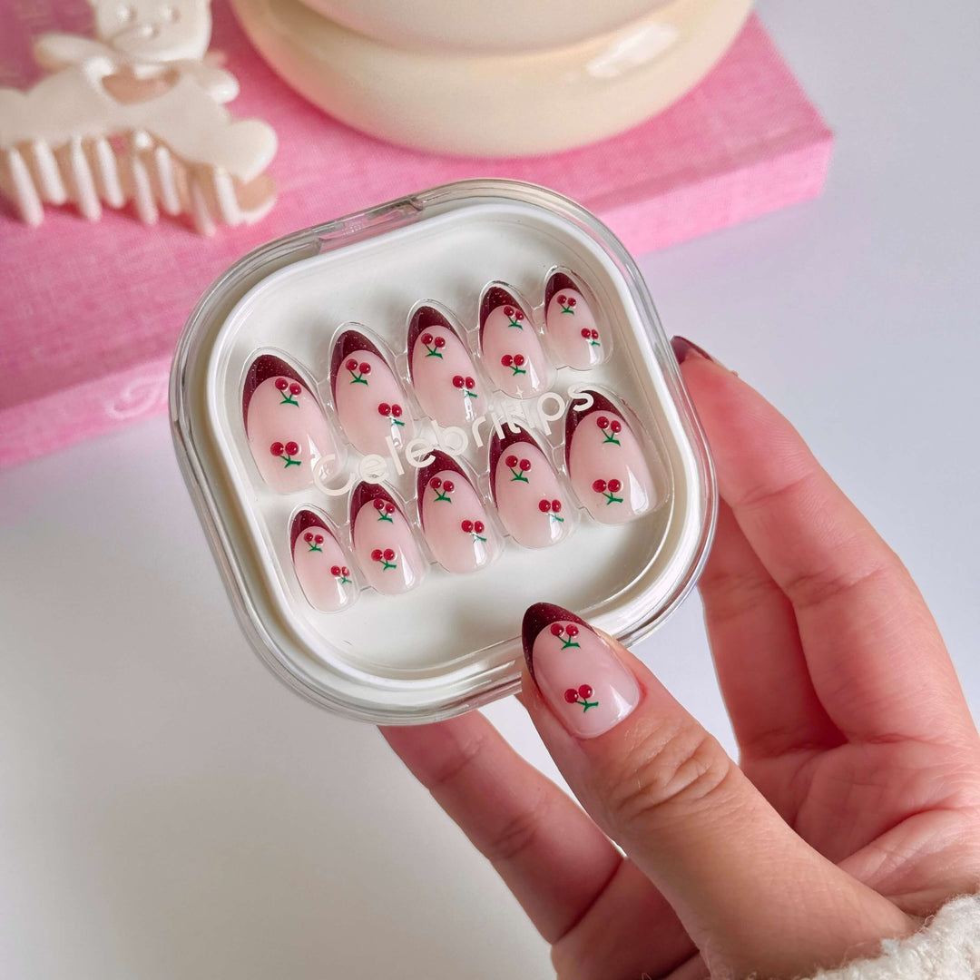 Mon Chéri Short Almond Press-On Nails by Celebritips