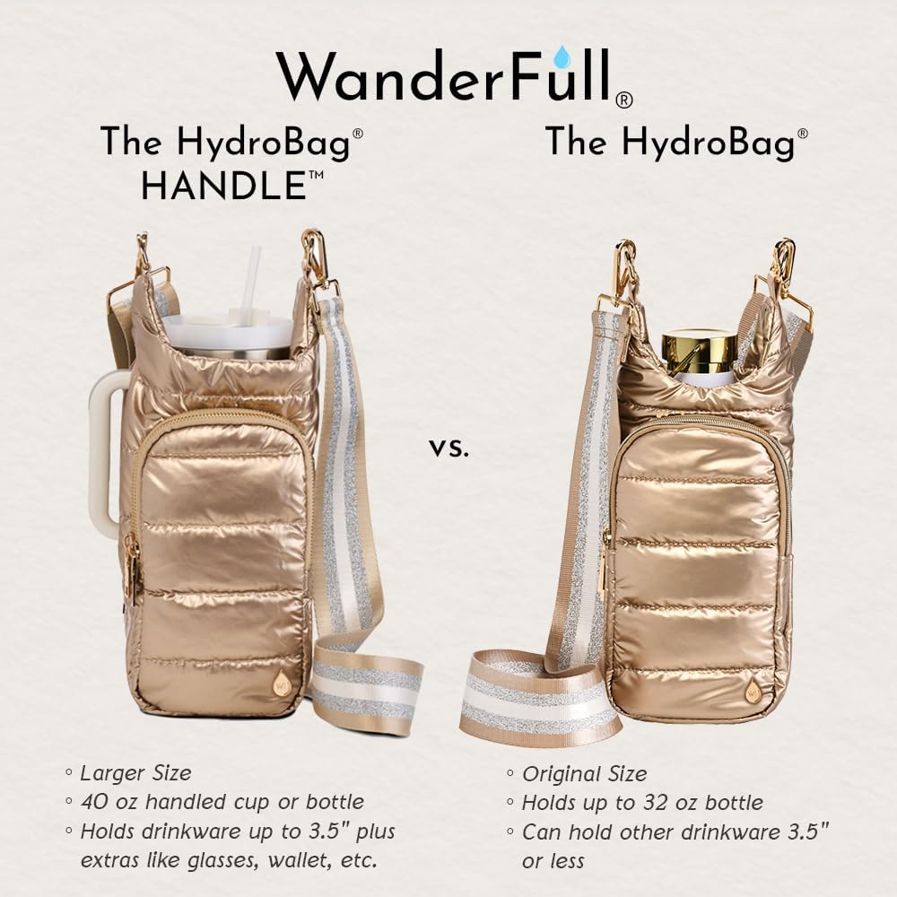JUNE MARKET: HydroBag® HANDLE®- Gold Striped Strap by Wanderfull (Ships in 2-3 Weeks)
