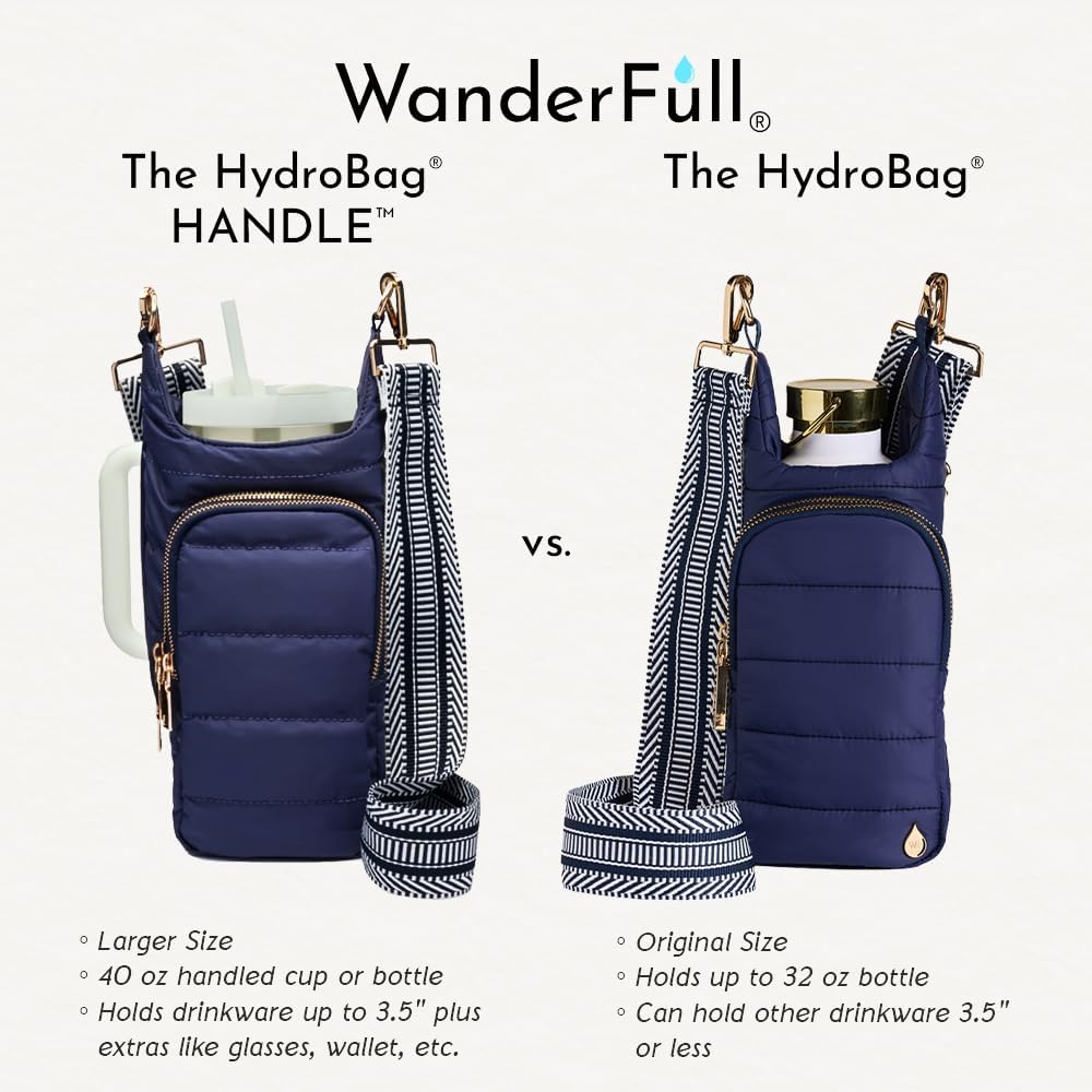 JUNE MARKET: HydroBag® HANDLE®- Island Navy Matte by Wanderfull (Ships in 2-3 Weeks)