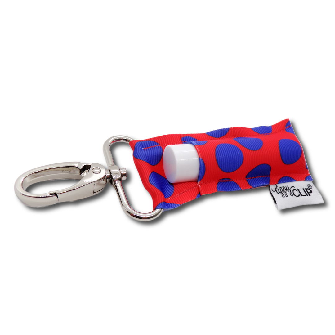 Red and Blue Dots LippyClip® Lip Balm Holder (PREORDER: Ships in 2-3 Weeks)